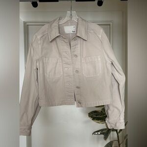 Wilfred cream cropped twill jacket